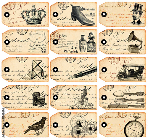 Illustration: 15 étiquettes vintage 15 étiquettes vintage