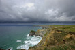 Storm clouds brewing over Bedruthan Steps near Newquay.