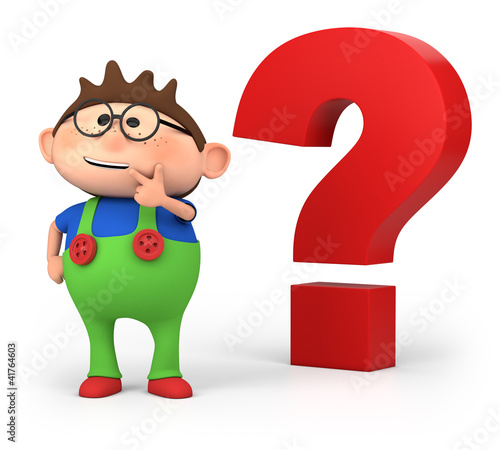 Illustration: boy with questionmark boy with questionmark