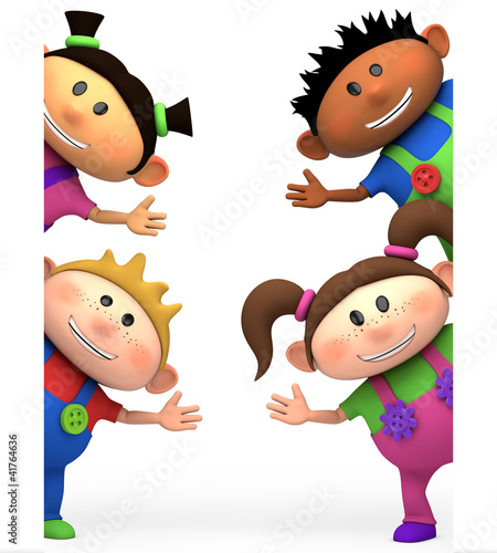 Illustration: kids waving kids waving