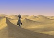3d render of cartoon character on sand desert 3d render of cartoon character on sand desert