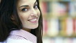 Video: portrait of beautiful young female student in library portrait of beautiful young female student in library