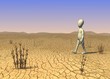 3d render of cartoon character on sand desert 3d render of cartoon character on sand desert