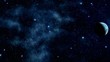 Star sky and planet.