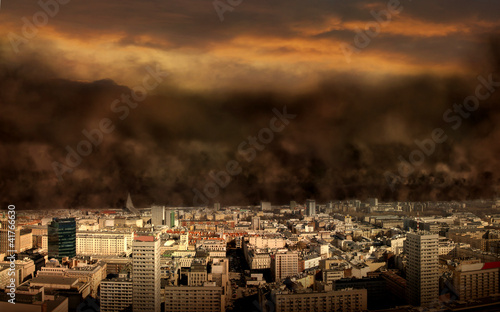 Photo: apocalypse doomsday in the city apocalypse doomsday in the city