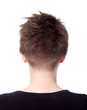 young female with beautiful short hairstyle back side