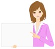 ボードを持つ女性