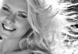 beautiful blond woman b&w