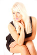 blonde posed on stool in studio shoot blonde posed on stool in studio shoot