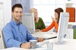 Businessman with colleagues