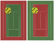 tennis court and ball