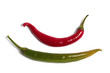 Red and green hot chili peppers