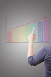 Business lady pushing graph for trade stock market.