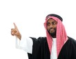 Arabic Sheikh pressing abstract button - place for message