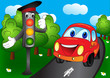 Car and traffic light