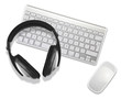 headphones on desktop computer