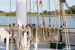 Rigging at the deck of a sailing clipper