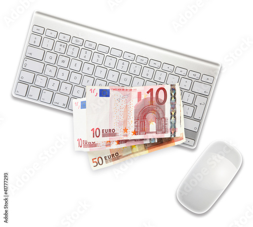 Foto: euros on keyboard euros on keyboard