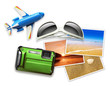 travel items white background