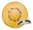 summer hat and sunglasses