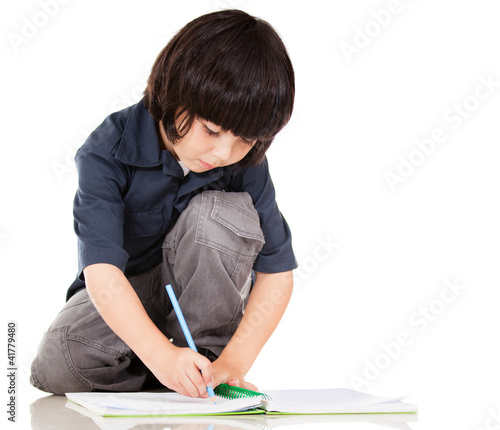 Photo: Boy coloring Boy coloring
