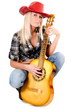 The beautiful girl in a cowboy's hat isolated The beautiful girl in a cowboy's hat isolated