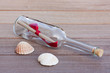 flaschenpost mit muscheln