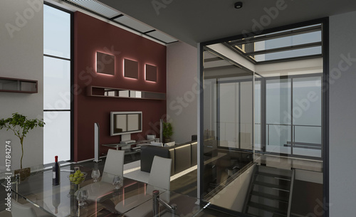 Illustration: Modern Luxury Loft / Apartment Architecture Interior Modern Luxury Loft / Apartment Architecture Interior