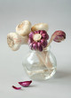 Organic garlic in the glass jar,shallow focus