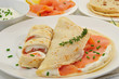 Pfannkuchen mit Lachs