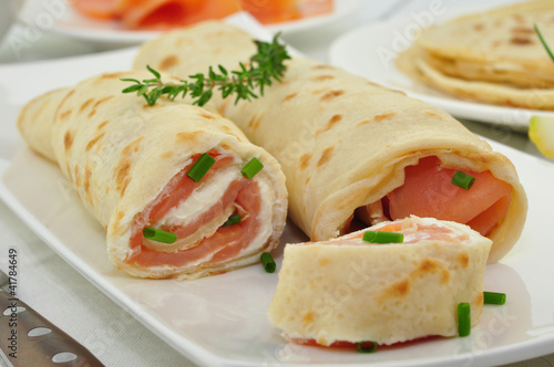Photo: Pfannkuchen mit Lachs Pfannkuchen mit Lachs
