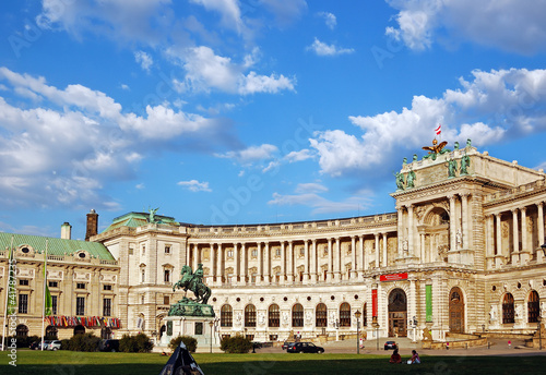 Photo: Austrian National Library under picturesque cloudy sky Austrian National Library under picturesque cloudy sky