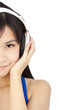 smiling young woman with headphone smiling young woman with headphone