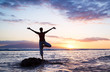 Photo: Silhouette of a beautiful Yoga woman Silhouette of a beautiful Yoga woman