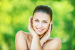 beautiful woman crossed her arms and smilling