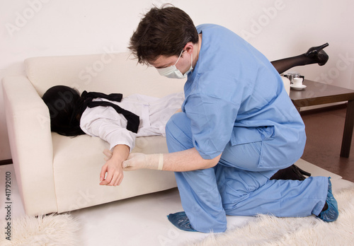 Photo: Forensic expert collecting evidence Forensic expert collecting evidence