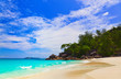 Tropical beach at island Praslin, Seychelles Tropical beach at island Praslin, Seychelles