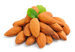 Almonds with leaves