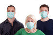 young people wearing flu masks