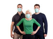 young people wearing flu masks