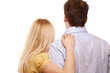 A couple, a back view