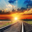 dramatic sunset over railroad dramatic sunset over railroad
