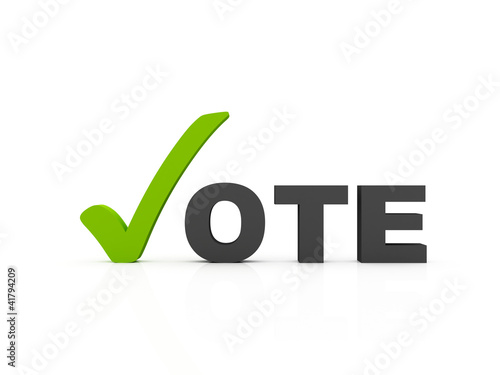 Illustration: vote, green and gray color vote, green and gray color