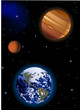 Vector: Earth with Mars and Jupiter Earth with Mars and Jupiter