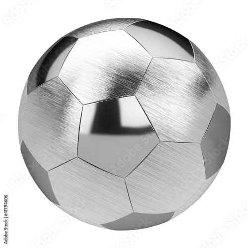 Illustration: metal soccer ball isolated on white background metal soccer ball isolated on white background