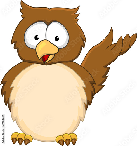 Vector: Owel Caroon waving hand Owel Caroon waving hand