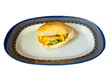 Photo: Flat Bread French Fries Sandwich Isolated Flat Bread French Fries Sandwich Isolated