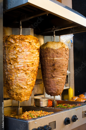 Photo: Angled Chicken Lamb Middle Eastern Meat Grill Angled Chicken Lamb Middle Eastern Meat Grill