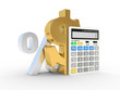 Calculator and dollar sign Calculator and dollar sign