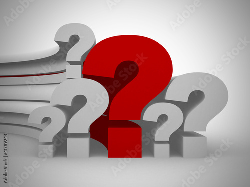 Illustration: Question marks single red Question marks single red